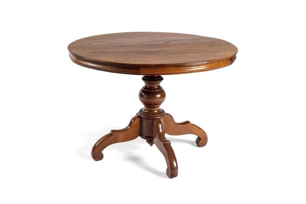 Antique Pedestal Table with Simple Lines