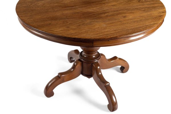 Antique Pedestal Table with Simple Lines - Image 4