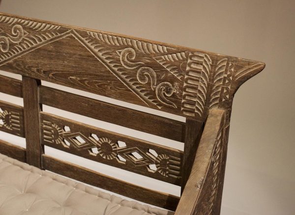 Antique Bench with Fine Carving and Detail - Image 2